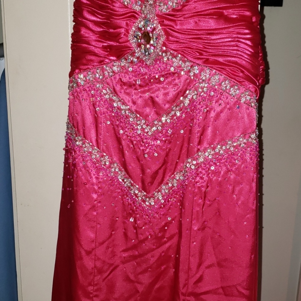 Hot pink prom dress